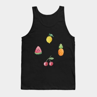 White watercolor fruit quad Tank Top